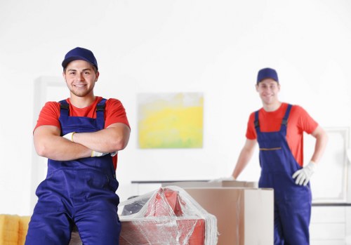 Student removals team handling boxes in Camden